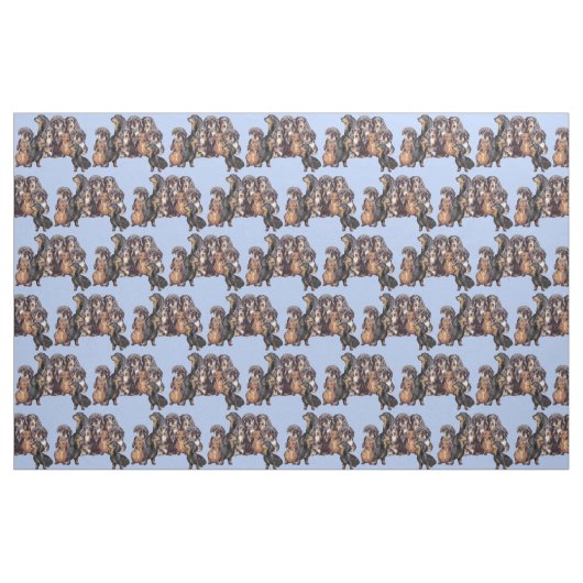 Dachshunds in Blue Stof (Yard (91,4 cm))