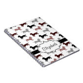 Dachshunds in Damask Cute Pattern Notitieboek (Rechterzijde)