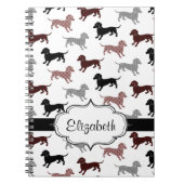 Dachshunds in Damask Cute Pattern Notitieboek (Voorkant)