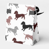 Dachshunds in Damask Schattige Pattern Bedankdoosjes (Achterkant)