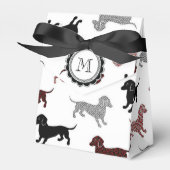 Dachshunds in Damask Schattige Pattern Bedankdoosjes (Voorkant Zijde)