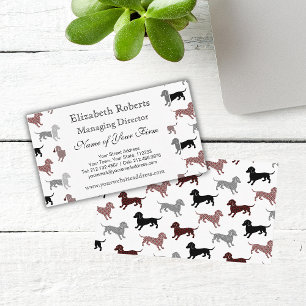 Dachshunds in Damask Schattige Pattern Visitekaartje