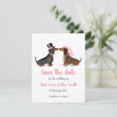 Dachshunds in liefde, behalve de datumkaart (jonge save the date (Staand voorkant)