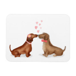 Dachshunds in love fridge magnet (girl/jongen) magneet