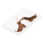 Dachshunds in love fridge magnet (twee meisjes) magneet (Linkerzijde)