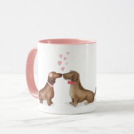 Dachshunds in love personalized mug (girl/jongen) mok