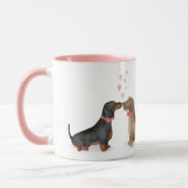 Dachshunds in love personalized mug (twee jongens) mok (Links)