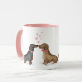 Dachshunds in love personalized mug (twee jongens) mok