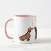 Dachshunds in love personalized mug (twee meisjes) mok (Links)