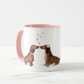 Dachshunds in love personalized mug (twee meisjes) mok (Voorkant links)