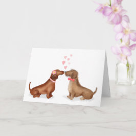 Dachshunds in love Valentijns card (girl/jongen) Kaart