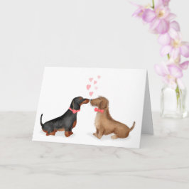 Dachshunds in love Valentijns card (twee jongens) Kaart