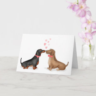 Dachshunds in love Valentijns card (twee jongens) Kaart