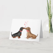 Dachshunds in love Valentijns card (twee jongens) Kaart (Voorkant)