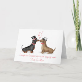 Dachshunds in love verloving card (boy/jongen) kaart
