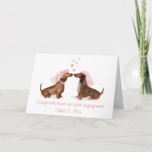 Dachshunds in love verloving card (girl/meisje) kaart