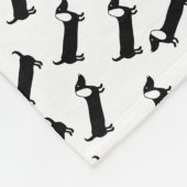 Dachshunds in zwart-wit fleece deken (Hoek)