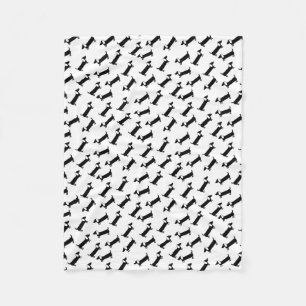 Dachshunds in zwart-wit fleece deken