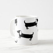 Dachshunds in zwart-wit koffiemok (Voorkant links)