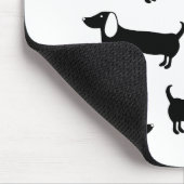 Dachshunds in zwart-wit muismat (Hoek)