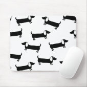 Dachshunds in zwart-wit muismat (Met muis)