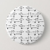 Dachshunds in zwart-witte knop ronde button 7,6 cm (Voorkant)