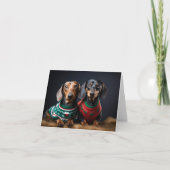 Dachshunds Kerst Kaart (Voorkant)