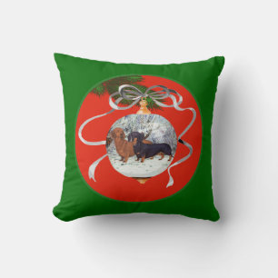 Dachshunds Kerst Ornament Kussen