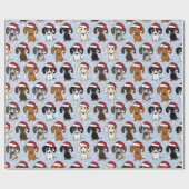 Dachshunds Kerst Schattige Wiener Dog Santa Vakant Cadeaupapier (Vlak)