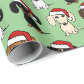 Dachshunds Kerst Schattige Wiener Dog Santa Vakant Cadeaupapier (Rol Hoek)