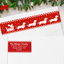 Dachshunds Kerst Sleigh met Eekhoorn Vakantie