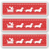 Dachshunds Kerst Sleigh met Eekhoorn Vakantie Sticker (Voorkant)