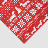 Dachshunds Kerst Sleigh met Eekhoorn Vakantie Tissuepapier (Detail)