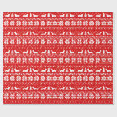 Dachshunds kerstkeuken Wiener Dogs Pattern Cadeaupapier (Vlak)