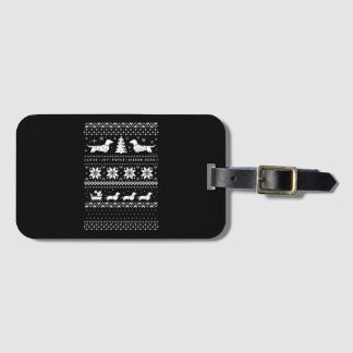 Dachshunds Kerstmis Bagagelabel