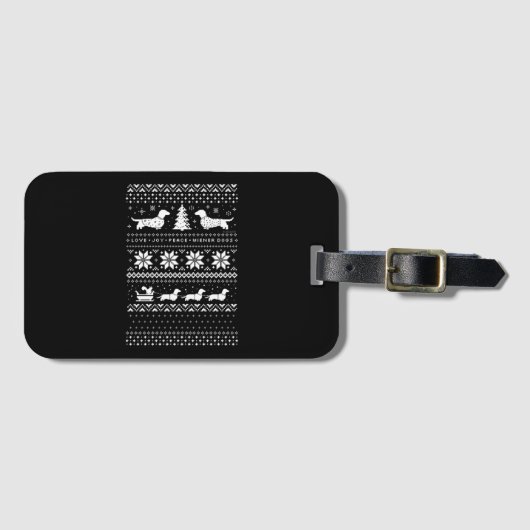 Dachshunds Kerstmis Bagagelabel (Voorkant (horizontaal))