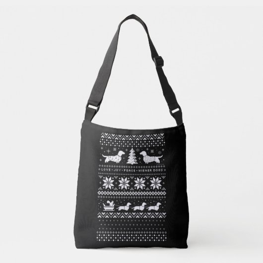 Dachshunds Kerstmis Crossbody Tas (Voorkant)