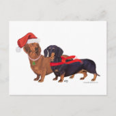 Dachshunds Kerstmis Feestdagenkaart (Voorkant)