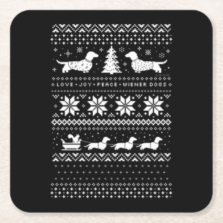 Dachshunds Kerstmis Kartonnen Onderzetters
