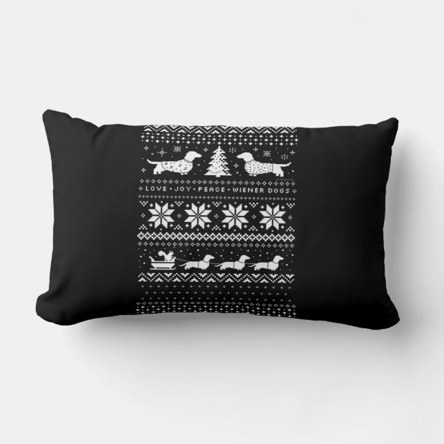 Dachshunds Kerstmis Kussen (Voorkant)