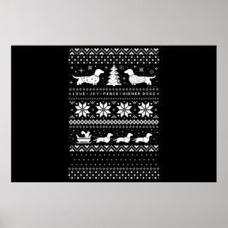 Dachshunds Kerstmis Poster