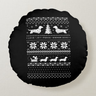 Dachshunds Kerstmis Rond Kussen