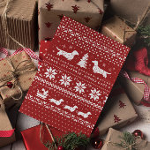 Dachshunds Kerstmis Sweater Patroon Vakantie Kerst Feestdagen Kaart