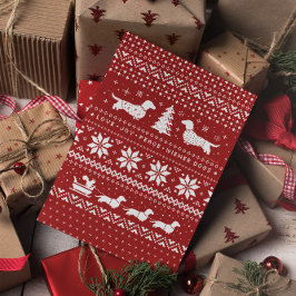 Dachshunds Kerstmis Sweater Patroon Vakantie Kerst Feestdagen Kaart