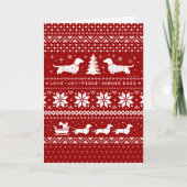 Dachshunds Kerstmis Sweater Patroon Vakantie Kerst Feestdagen Kaart (Voorkant)