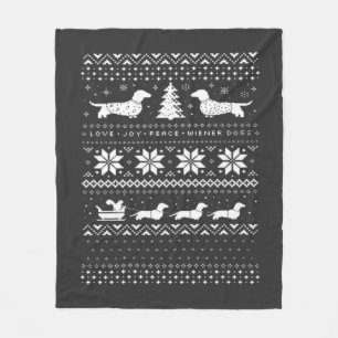Dachshunds Kersttrui Patroon Klassieke T-Shirt Fleece Deken