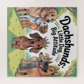 Dachshunds Kleine Hond, Grote Attitude Legpuzzel (Horizontaal)