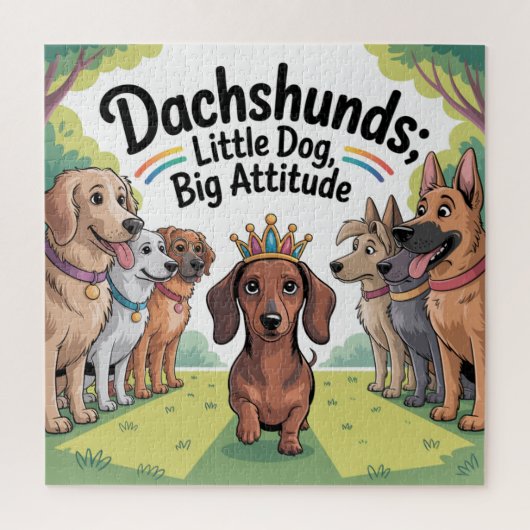 Dachshunds Kleine Hond, Grote Attitude Legpuzzel (Verticaal)