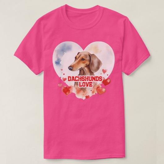 Dachshunds Liefde 2 T-shirt (Design voorkant)