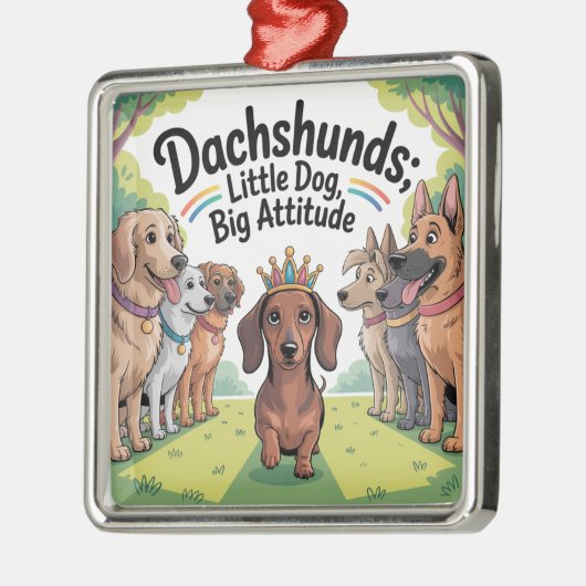 Dachshunds Little Dog, Big Attitude Metalen Ornament (Links)